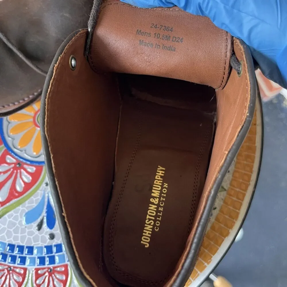 Johnston & Murphy Dudley Chukka Mens 10.5 Brown Waxed English Suede Boots